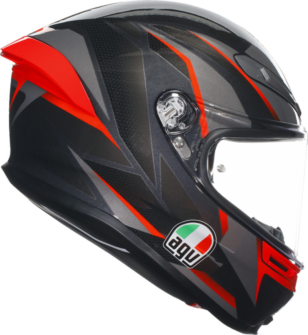 CASCO AGV K6S SLASHCUT NEGRO GRIS ROJO - Imagen 7