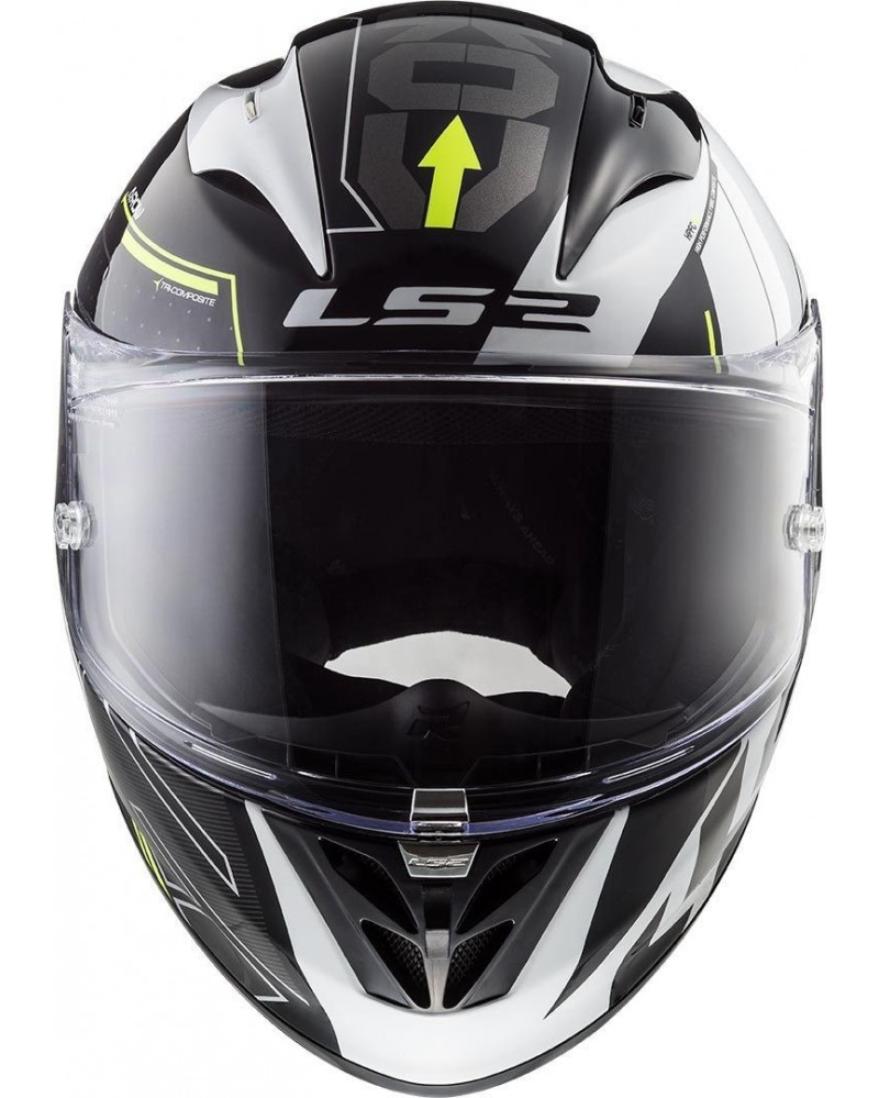 CASCO INTEGRAL LS2 ARROW EVO TECHNO NEGRO AZUL AMARILLO FLUORESCENTE