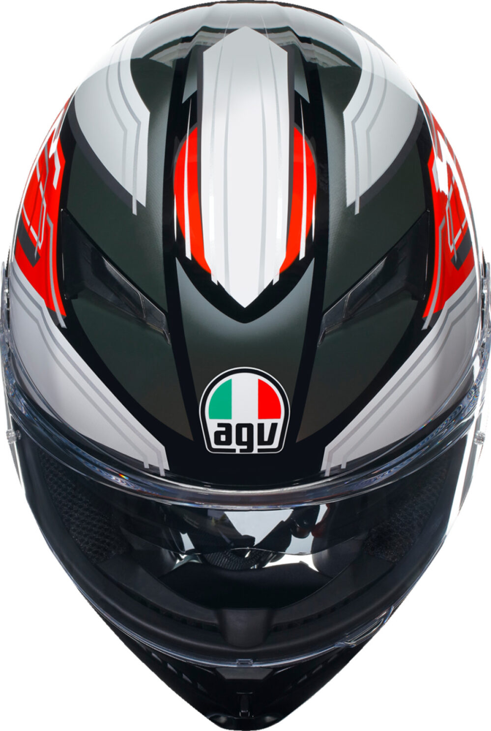 CASCO AGV K3 WING BLANCO ROJO VERDE - Imagen 5