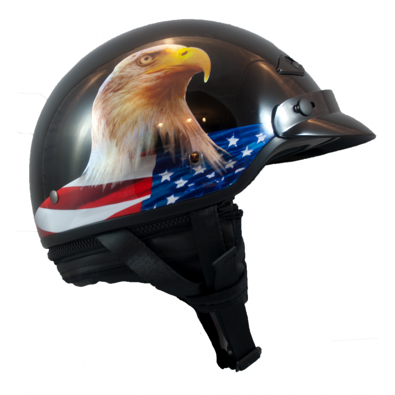 CASCO LS2 BAGGER MURICA EAGLE HALF GLOSS NEGRO