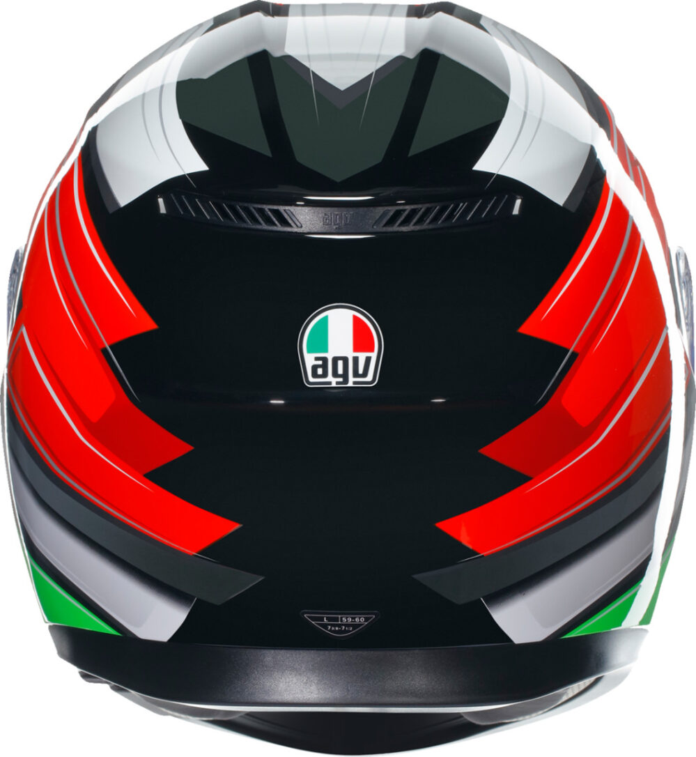 CASCO AGV K3 WING BLANCO ROJO VERDE - Imagen 3