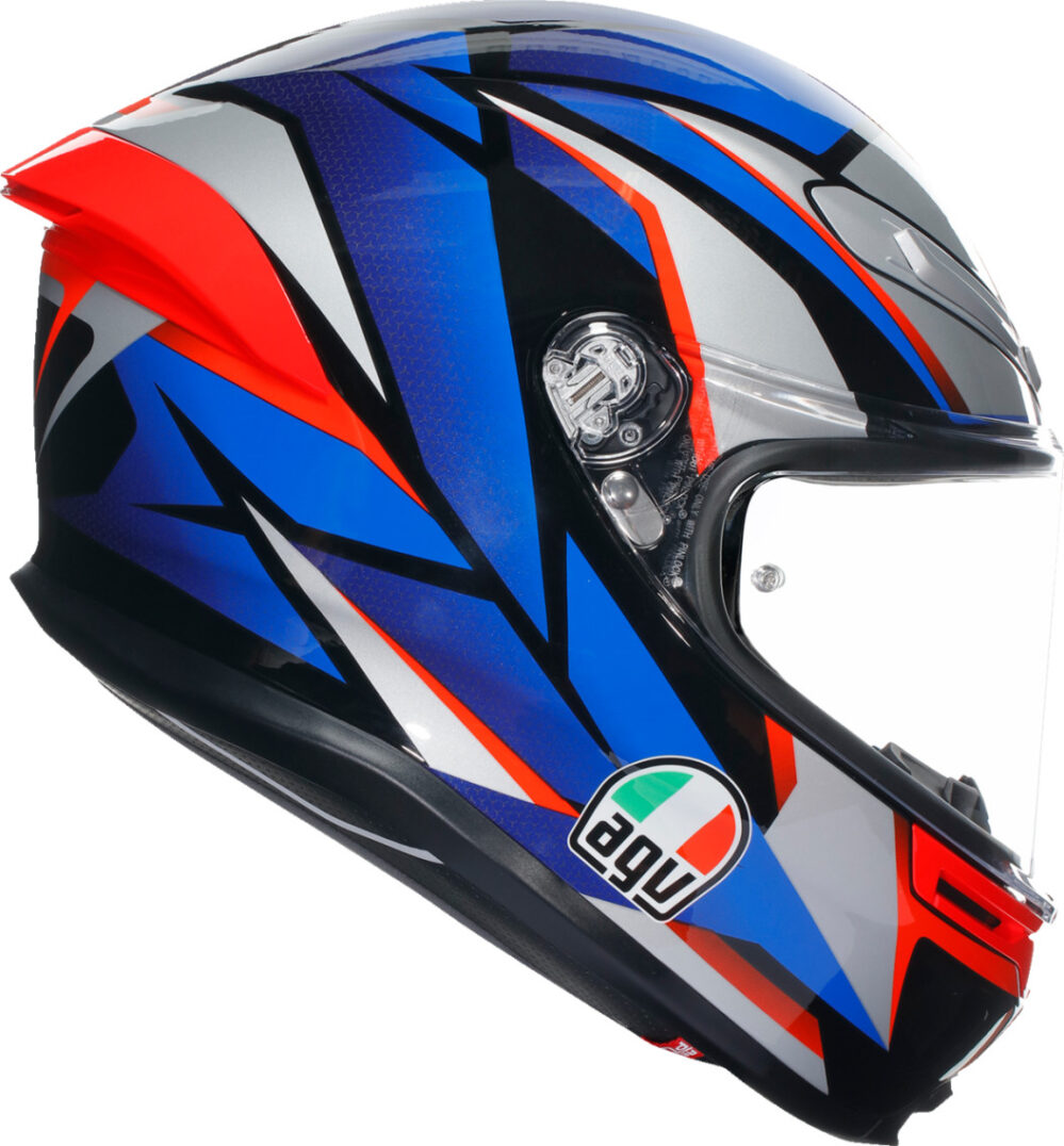 CASCO AGV K6S SLASHCUT NEGRO AZUL ROJO - Imagen 6