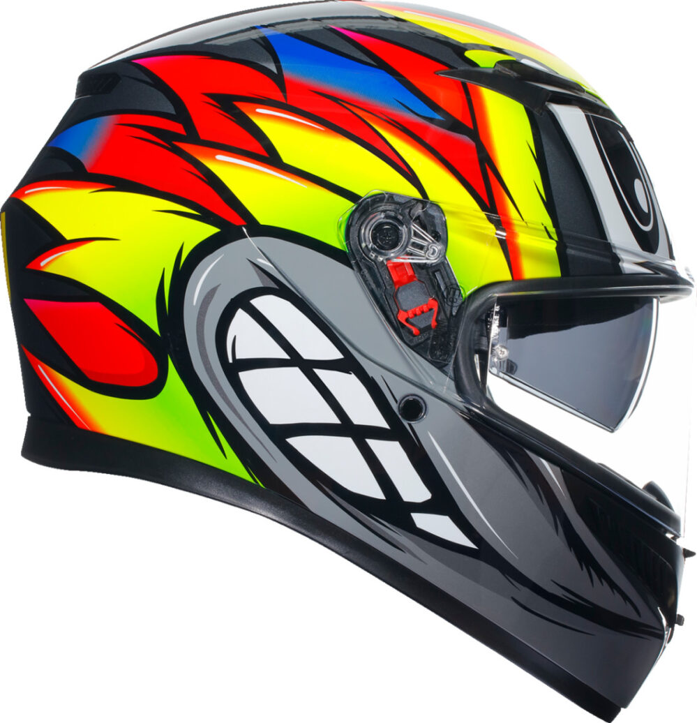 CASCO AGV K3 BIRDY2 GRIS AMARILLO ROJO - Imagen 6