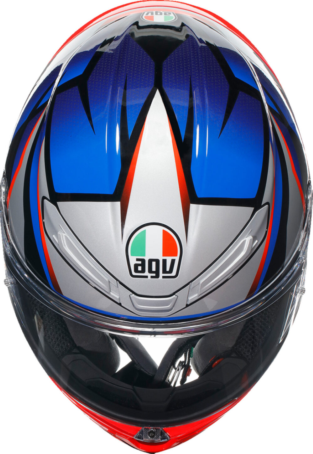 CASCO AGV K6S SLASHCUT NEGRO AZUL ROJO - Imagen 4