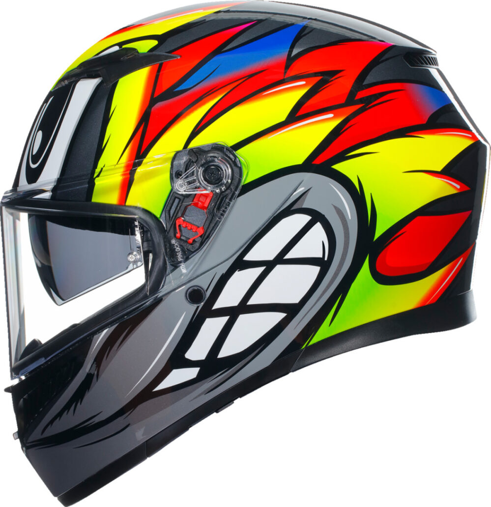 CASCO AGV K3 BIRDY2 GRIS AMARILLO ROJO - Imagen 2