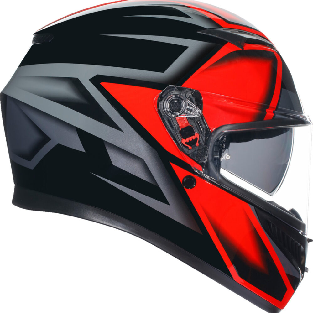 CASCO AGV K3 COMPOUND ROJO NEGRO