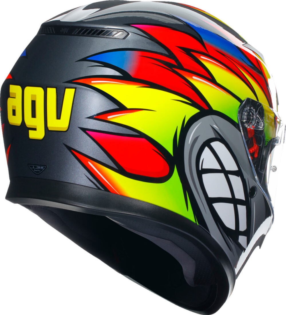 CASCO AGV K3 BIRDY2 GRIS AMARILLO ROJO - Imagen 5