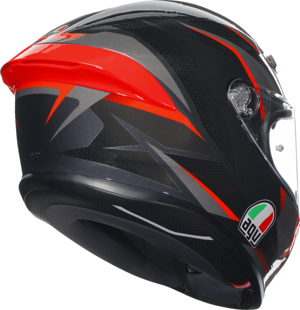 CASCO AGV K6S SLASHCUT NEGRO GRIS ROJO - Imagen 6