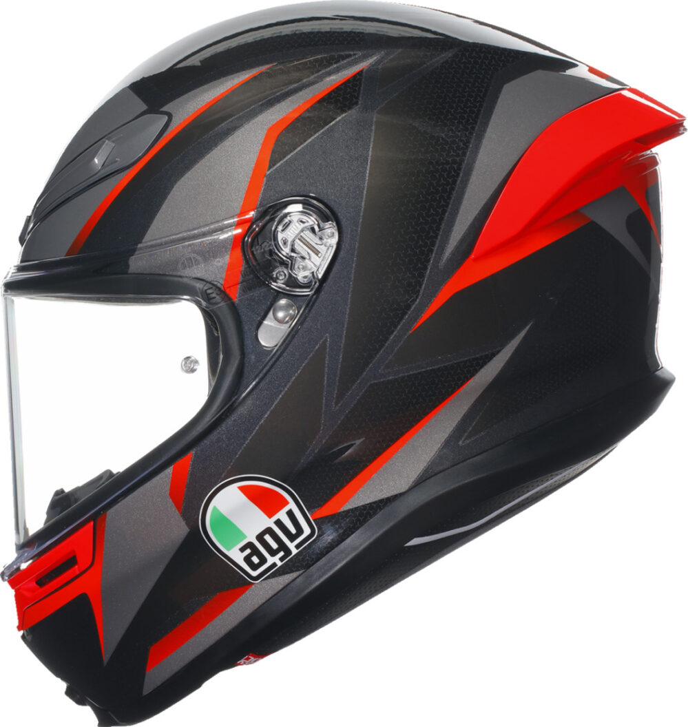 CASCO AGV K6S SLASHCUT NEGRO GRIS ROJO - Imagen 4