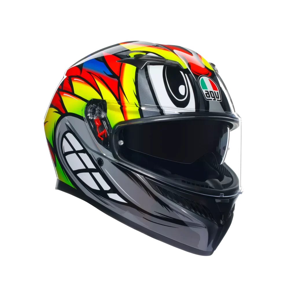 CASCO AGV K3 BIRDY2 GRIS AMARILLO ROJO