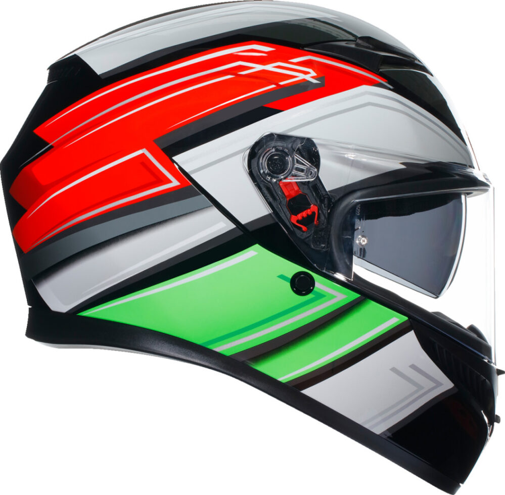 CASCO AGV K3 WING BLANCO ROJO VERDE