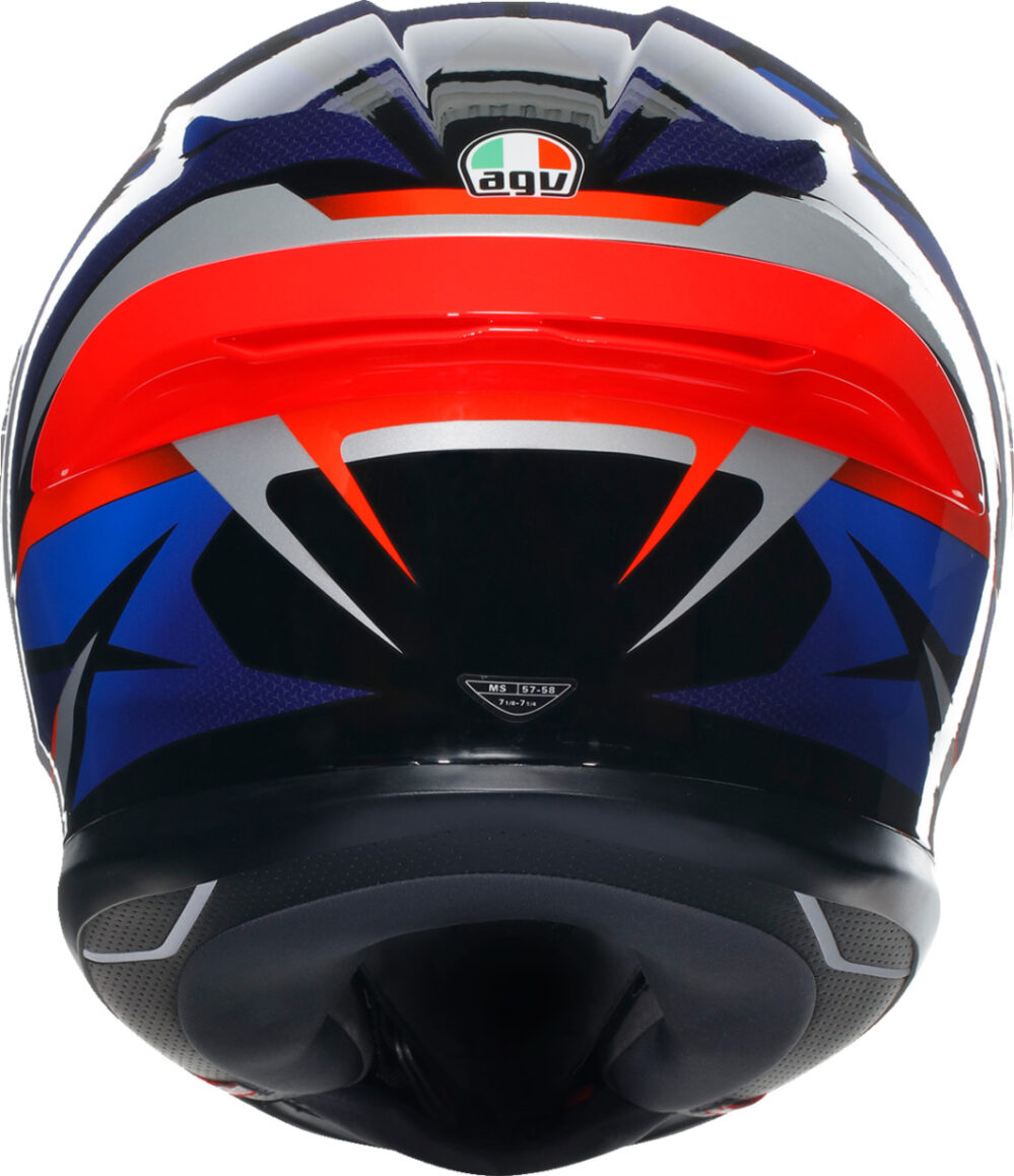 CASCO AGV K6S SLASHCUT NEGRO AZUL ROJO - Imagen 3