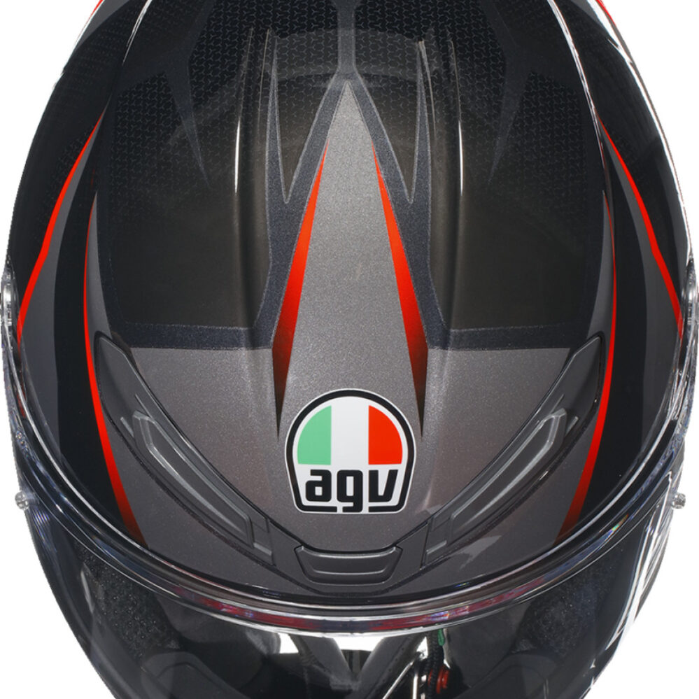 CASCO AGV K6S SLASHCUT NEGRO GRIS ROJO