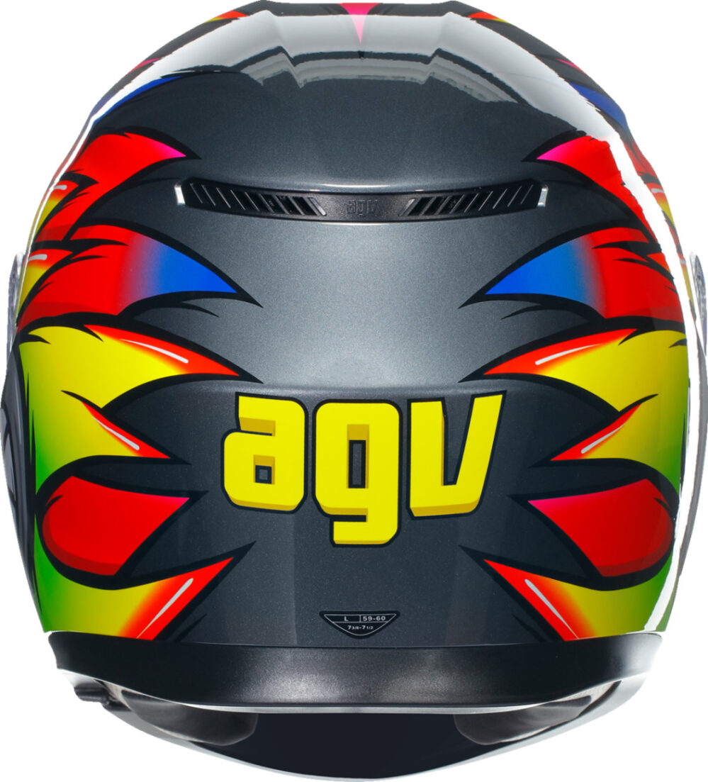 CASCO AGV K3 BIRDY2 GRIS AMARILLO ROJO - Imagen 3