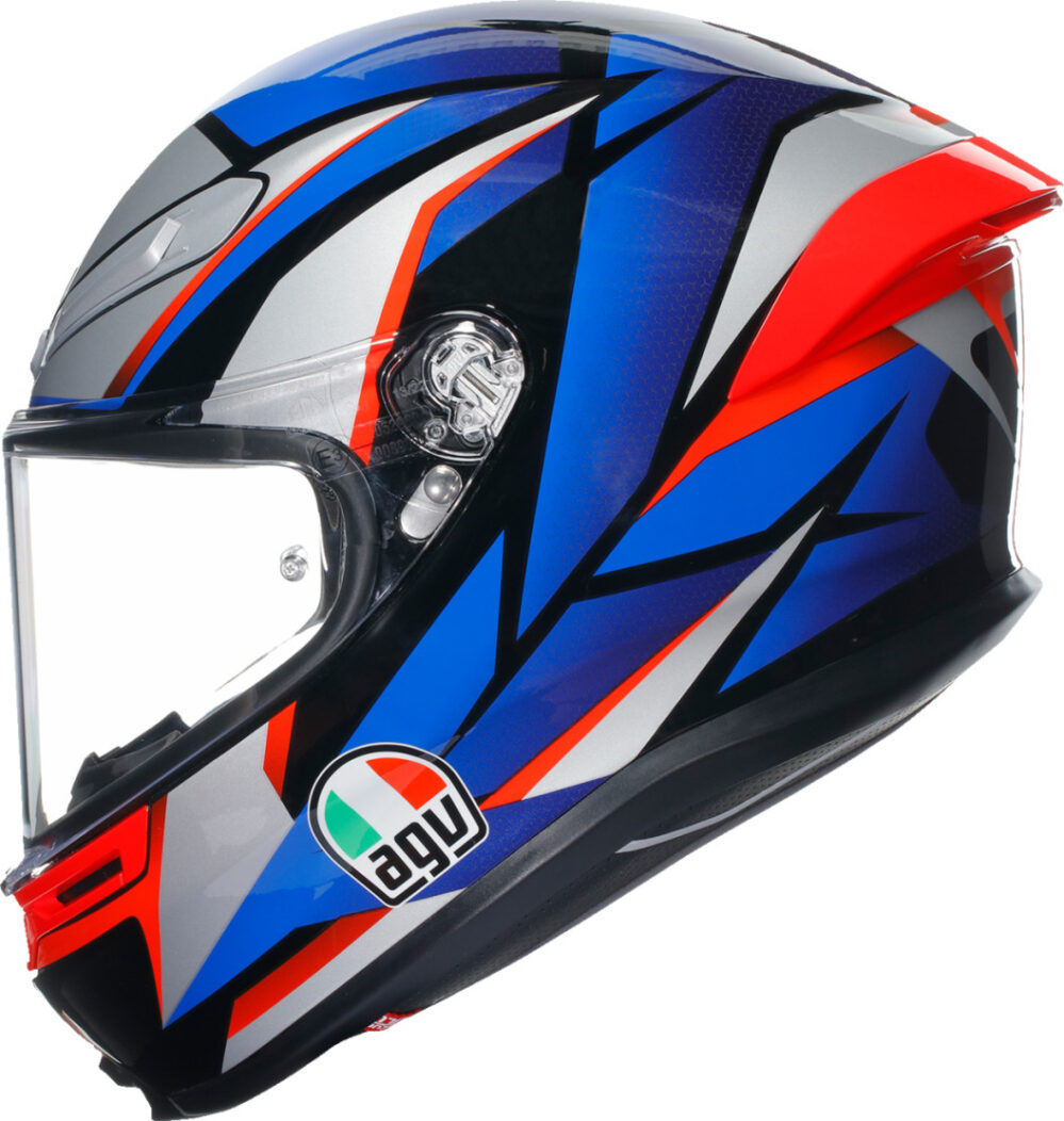 CASCO AGV K6S SLASHCUT NEGRO AZUL ROJO - Imagen 2