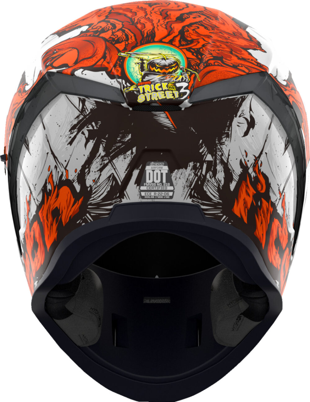 CASCO ICON AIRFORM TRICK OR STREET 3 BLANCO NARANJA - Imagen 6