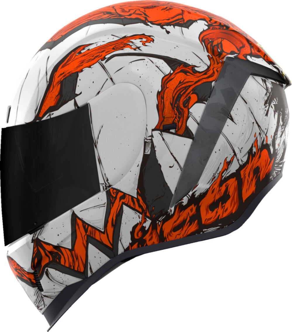 CASCO ICON AIRFORM TRICK OR STREET 3 BLANCO NARANJA - Imagen 2