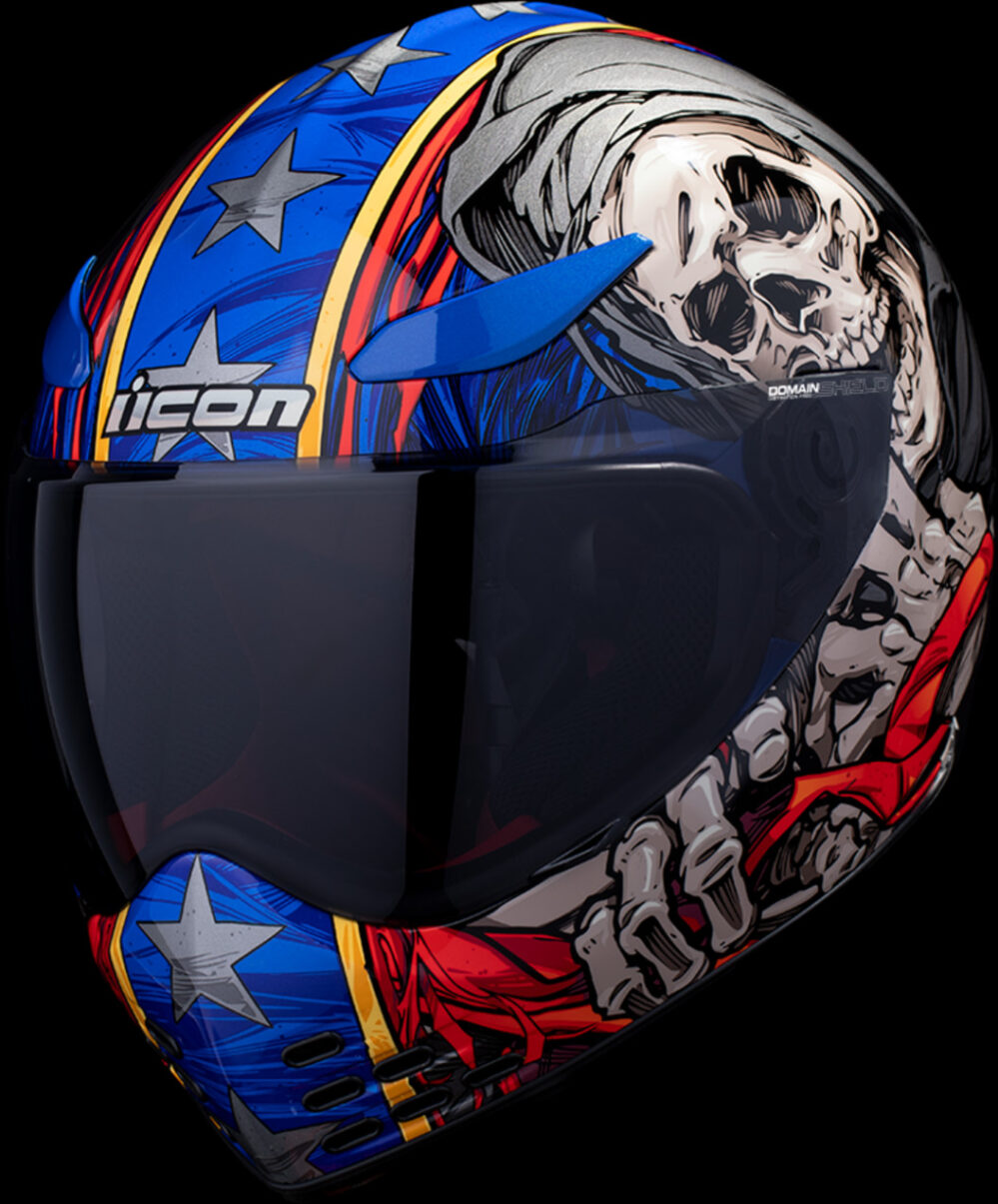 CASCO ICON DOMAIN REVERE BLANCO ROJO AZUL - Imagen 10