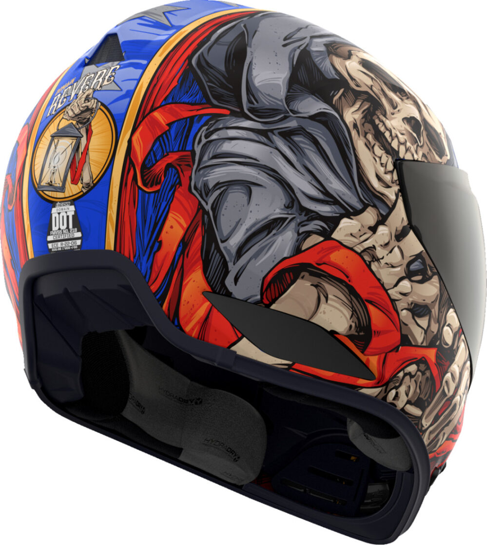 CASCO ICON DOMAIN REVERE BLANCO ROJO AZUL - Imagen 6