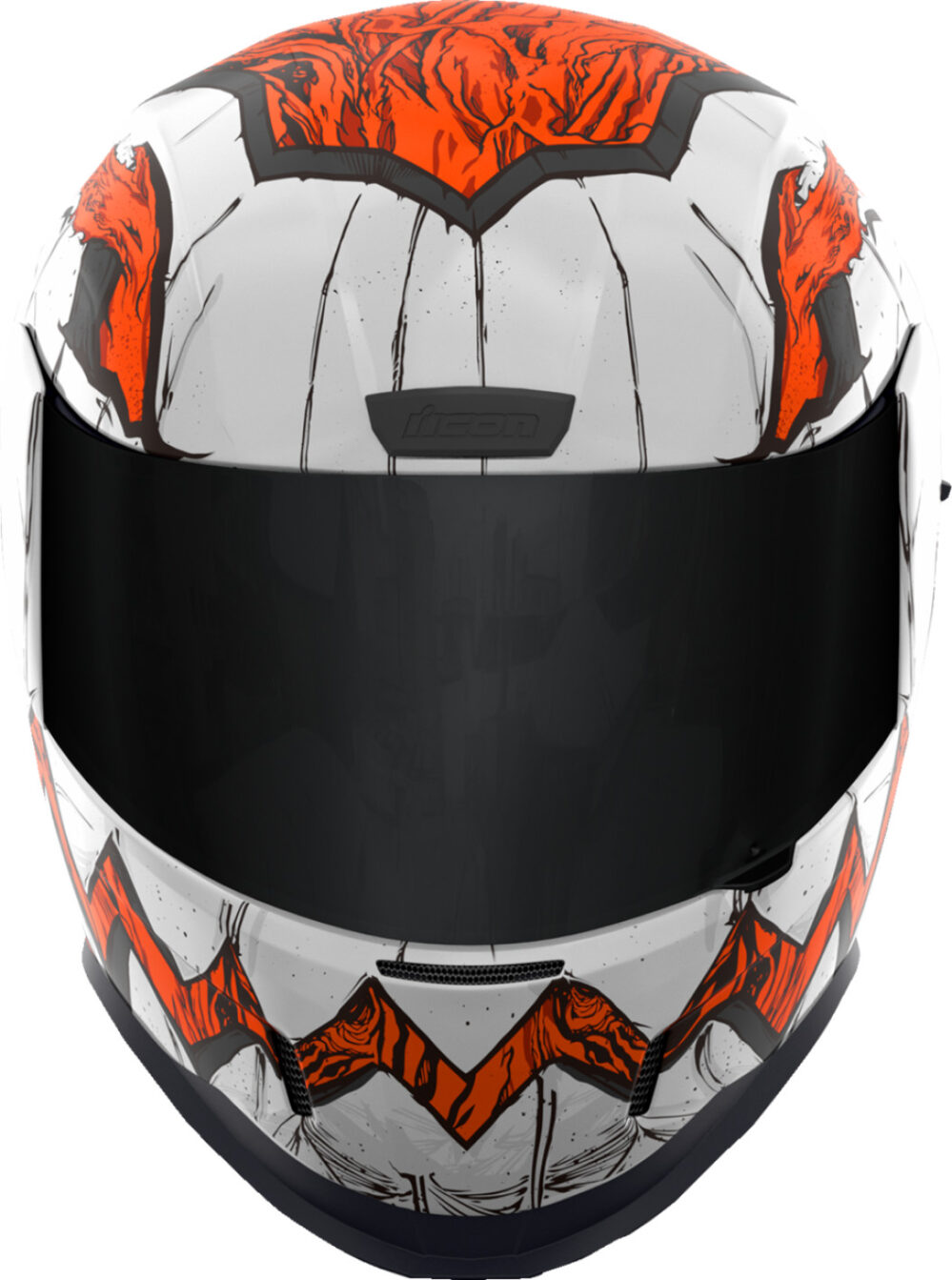 CASCO ICON AIRFORM TRICK OR STREET 3 BLANCO NARANJA - Imagen 3