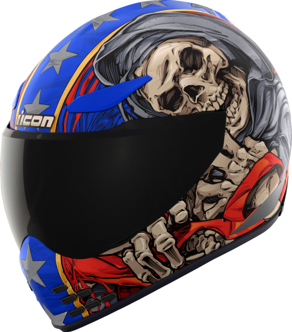 CASCO ICON DOMAIN REVERE BLANCO ROJO AZUL