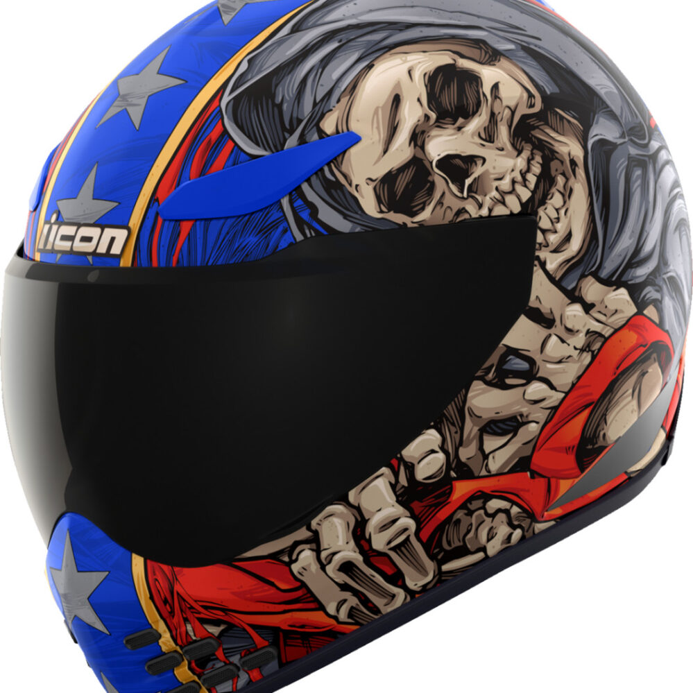 CASCO ICON DOMAIN REVERE BLANCO ROJO AZUL