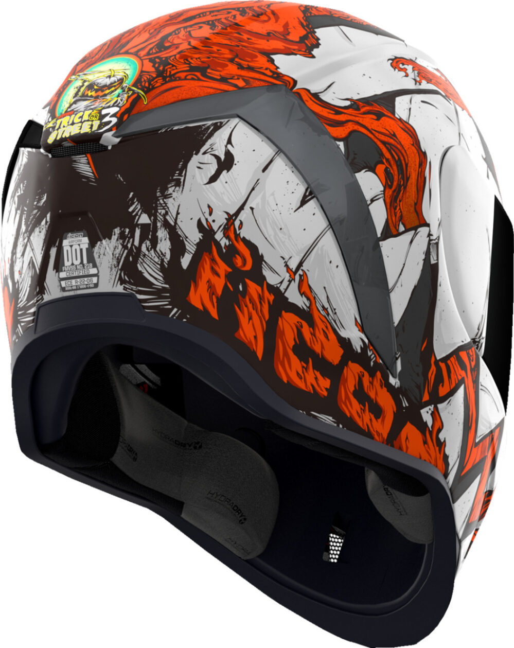 CASCO ICON AIRFORM TRICK OR STREET 3 BLANCO NARANJA - Imagen 5