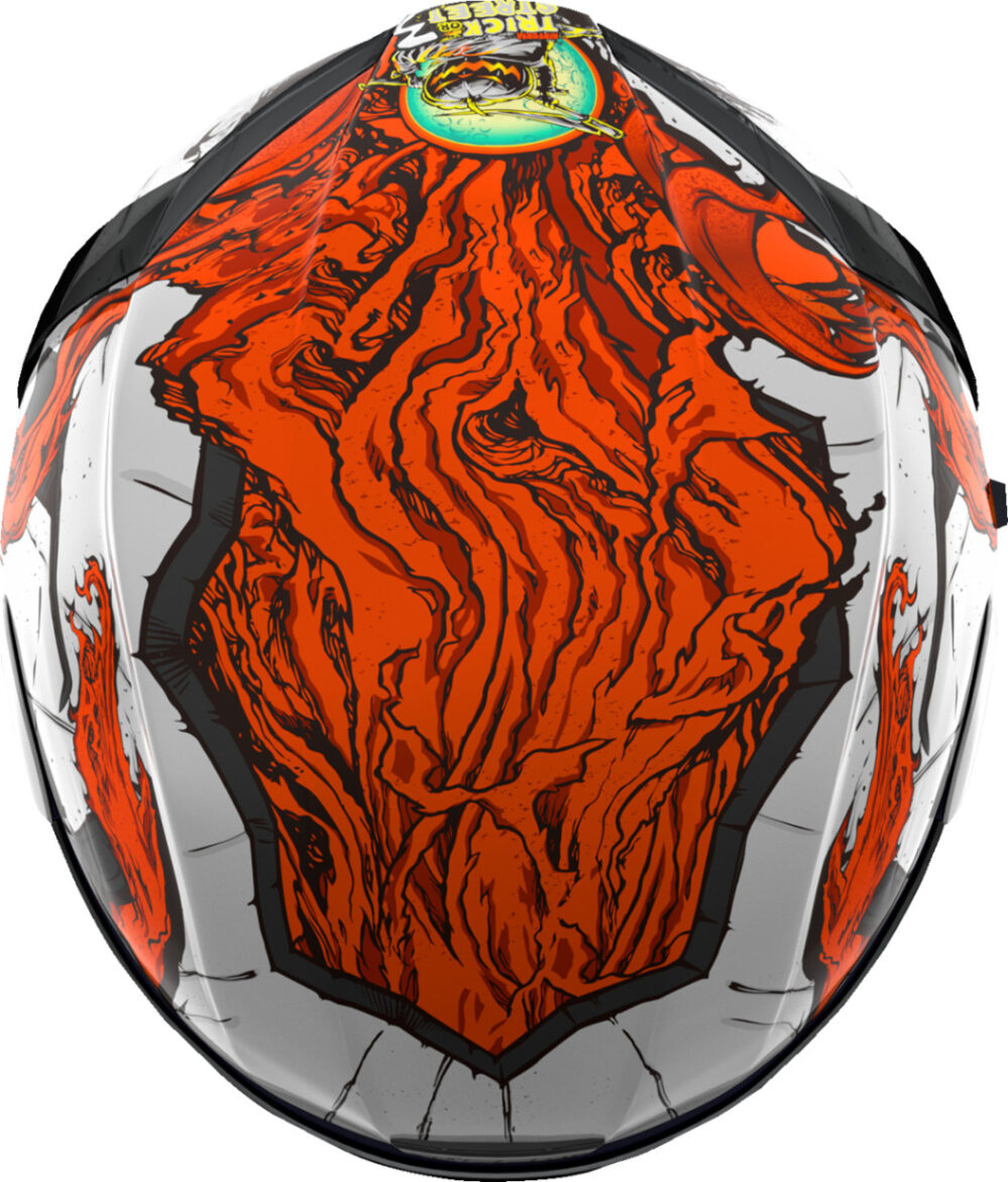 CASCO ICON AIRFORM TRICK OR STREET 3 BLANCO NARANJA - Imagen 4