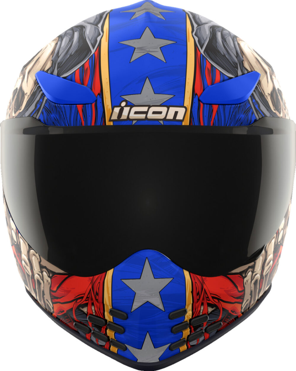 CASCO ICON DOMAIN REVERE BLANCO ROJO AZUL - Imagen 5