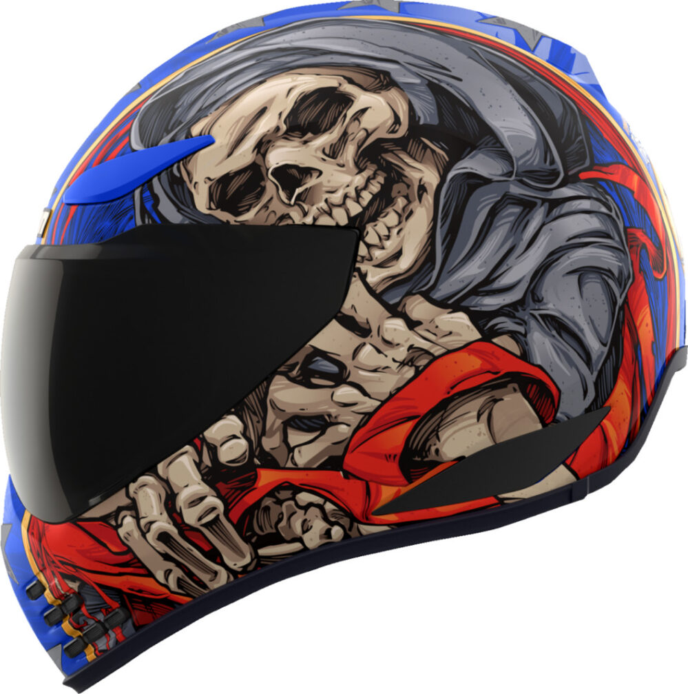 CASCO ICON DOMAIN REVERE BLANCO ROJO AZUL - Imagen 2