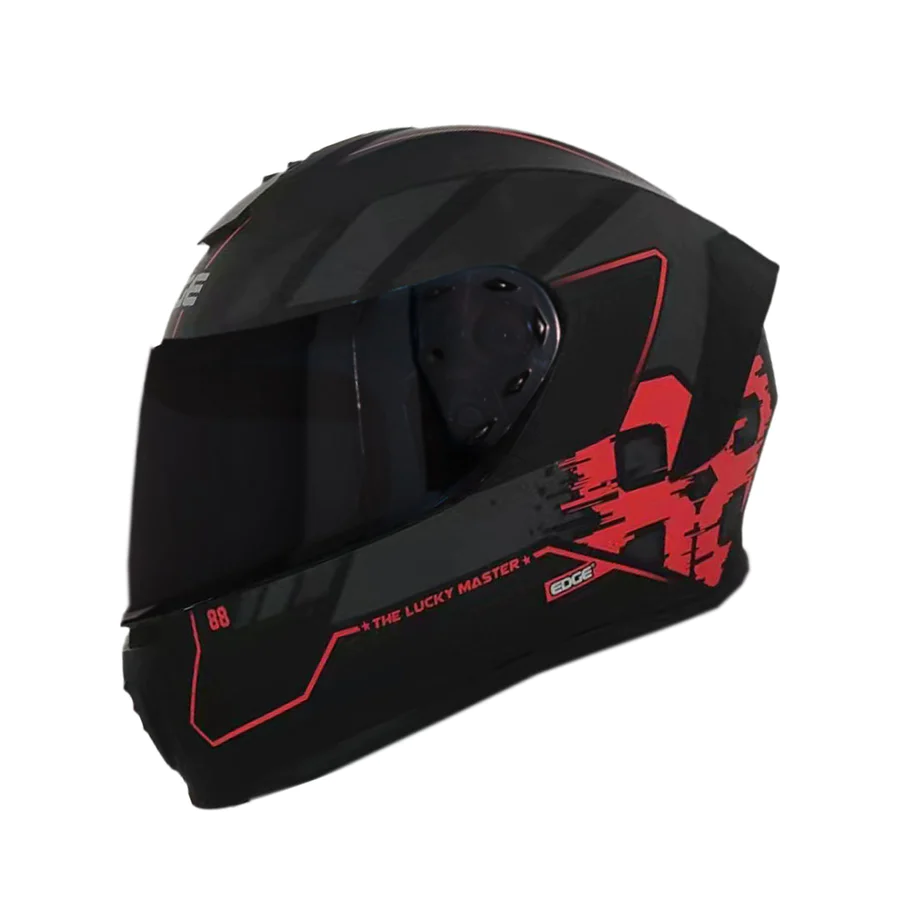 CASCO EDGE FRANKIE MASTER88  NEGRO ROJO MATE