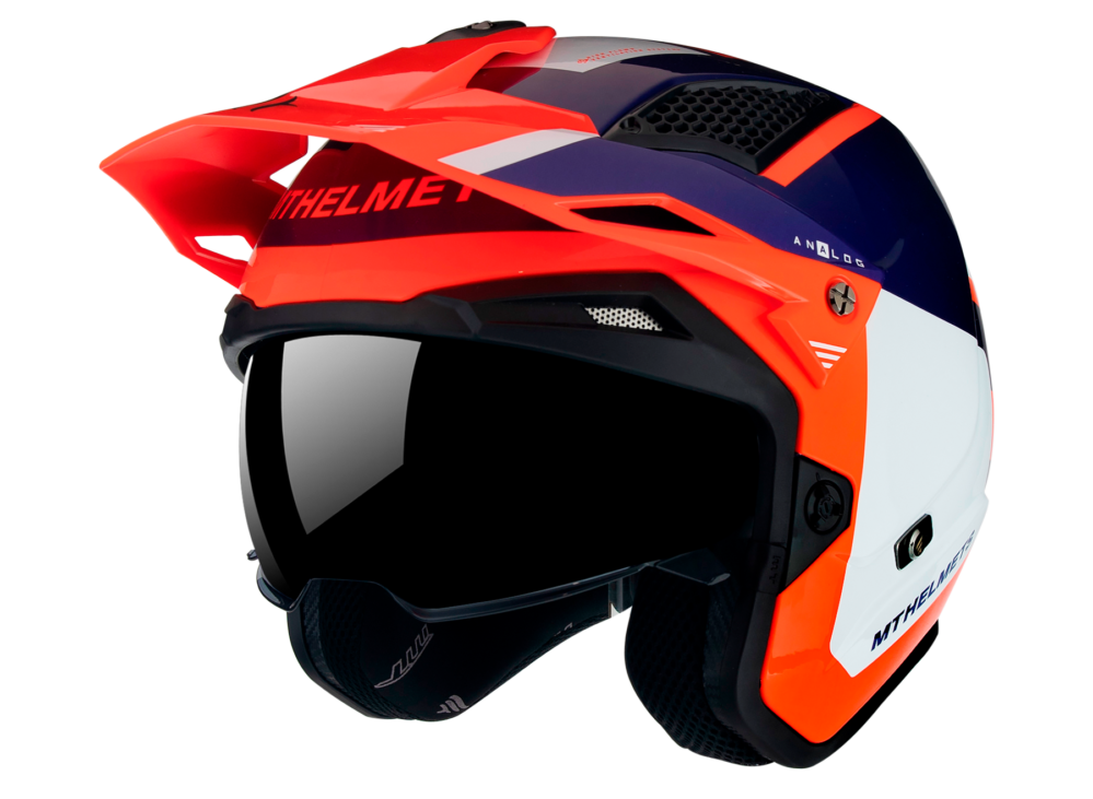 CASCO MT DISTRICT SV S ANALOG D5 ROJO PERLA FLUOR BRILLO