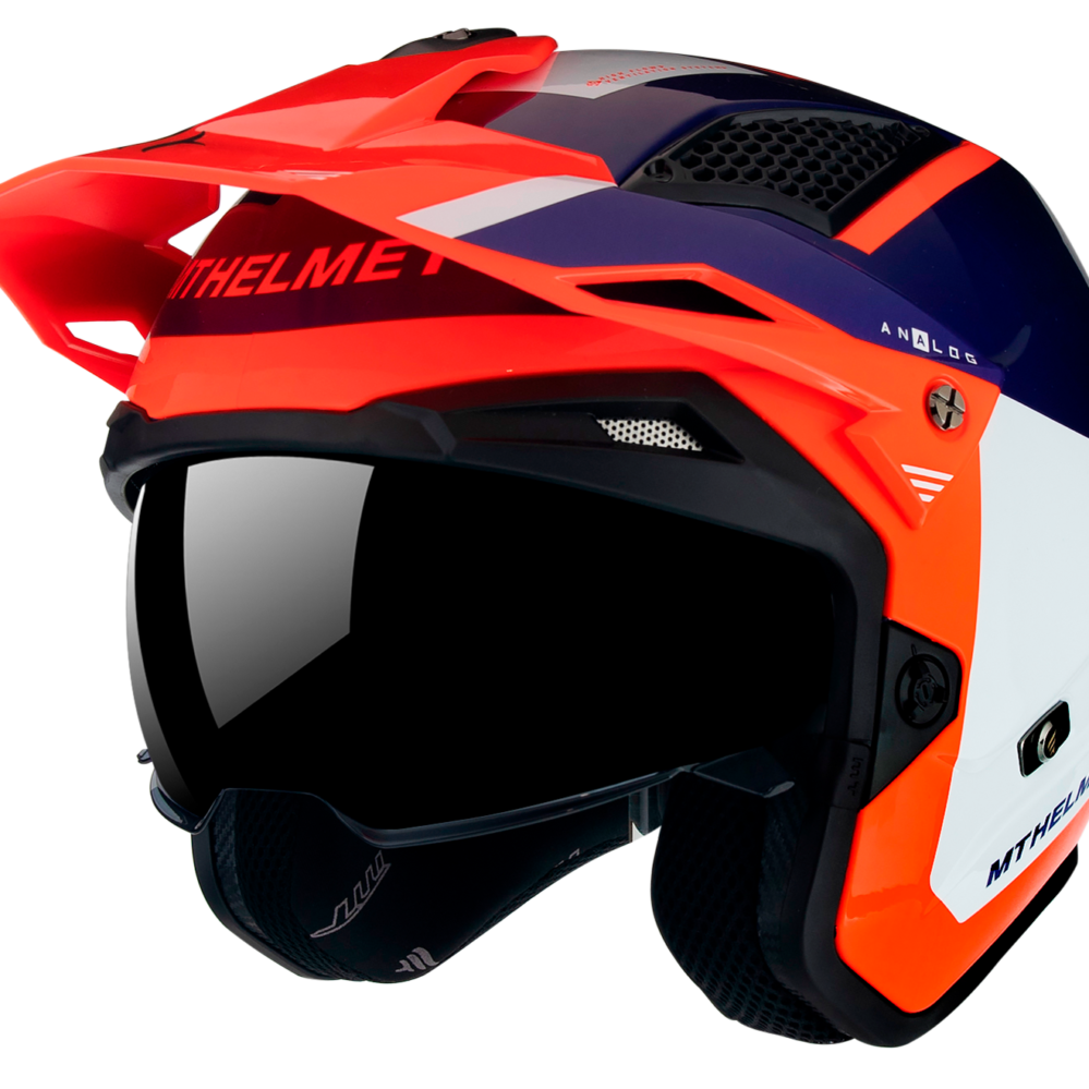 CASCO MT DISTRICT SV S ANALOG D5 ROJO PERLA FLUOR BRILLO