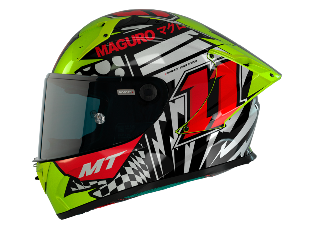 CASCO MT KRE+ CARBON SERGIO GARCIA A3 AMARILLO FLUOR PERLA MATE - Imagen 2