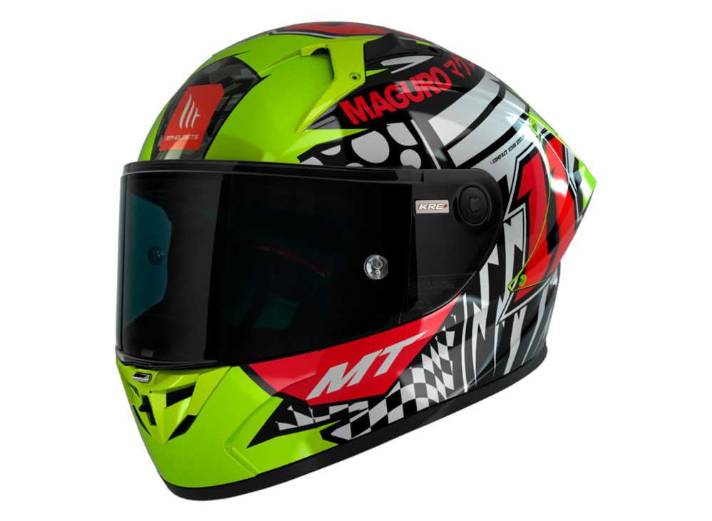 CASCO MT KRE+ CARBON SERGIO GARCIA A3 AMARILLO FLUOR PERLA MATE