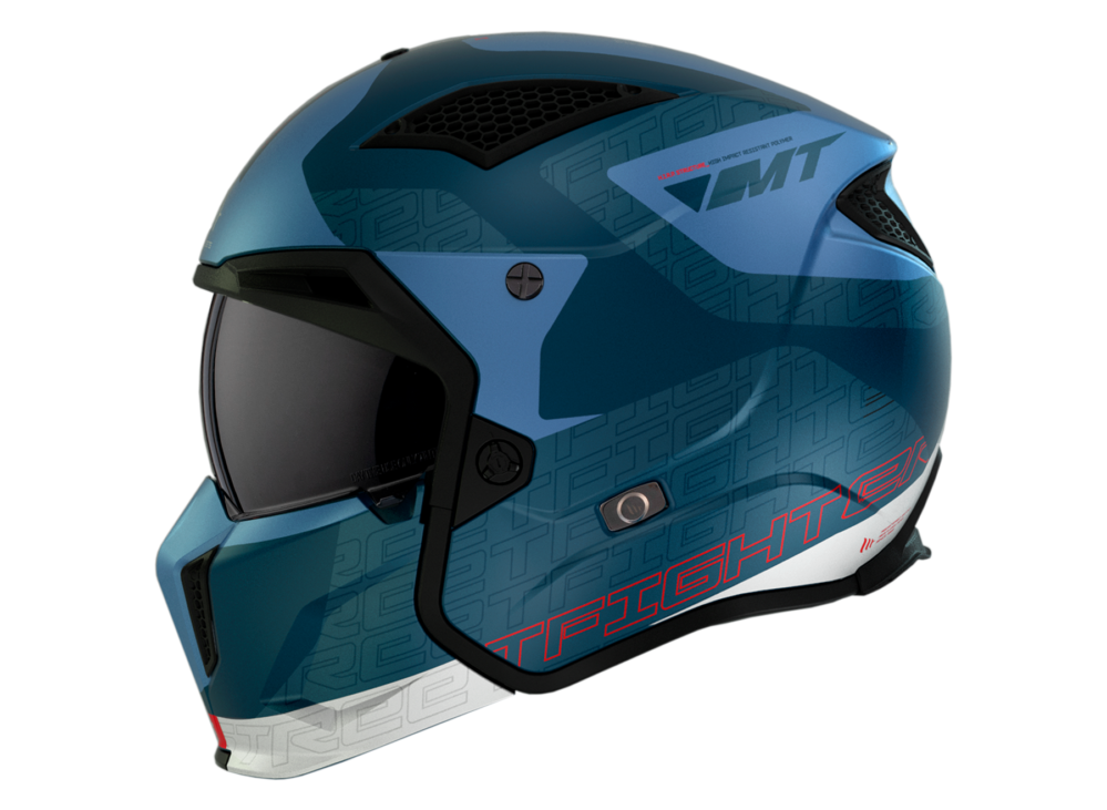 CASCO MT STREETFIGHTER SV S TOTEM C17 AZUL PERLA MATE - Imagen 2