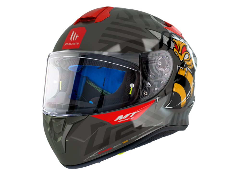 CASCO MT TARGO BEE B5 ROJO FLUOR BRILLO