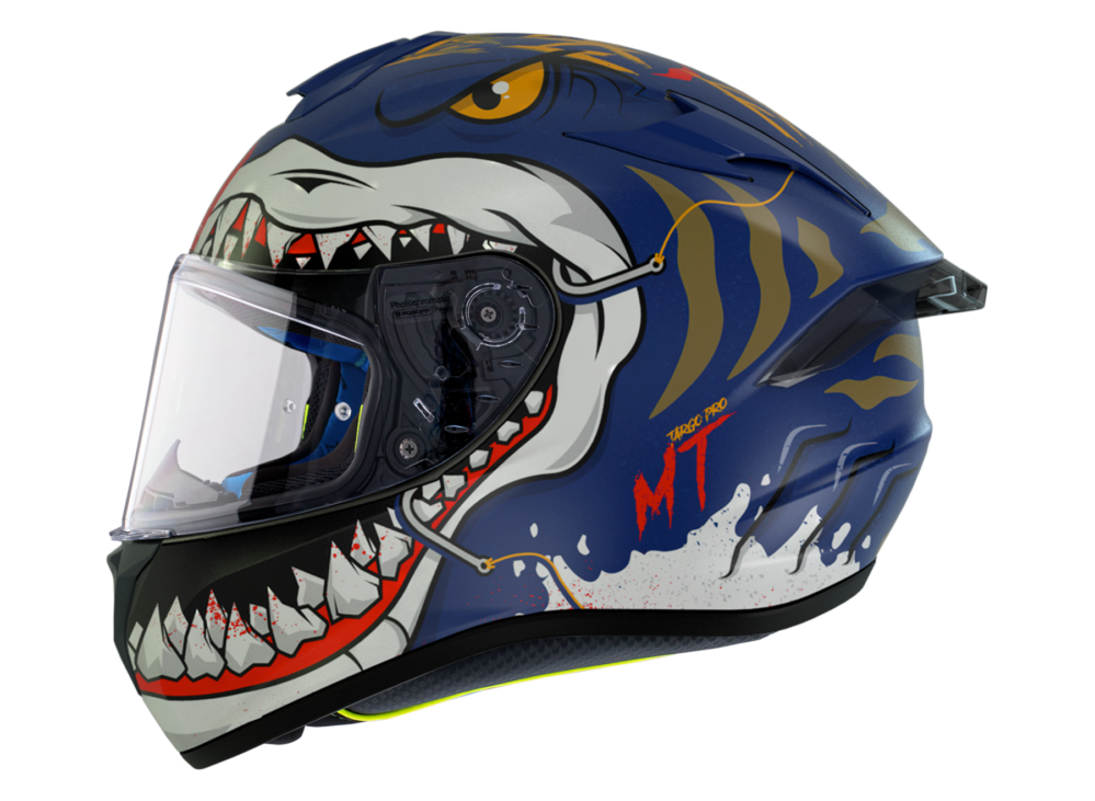 CASCO MT TARGO PRO SHARKY B7 AZUL MATE - Imagen 2