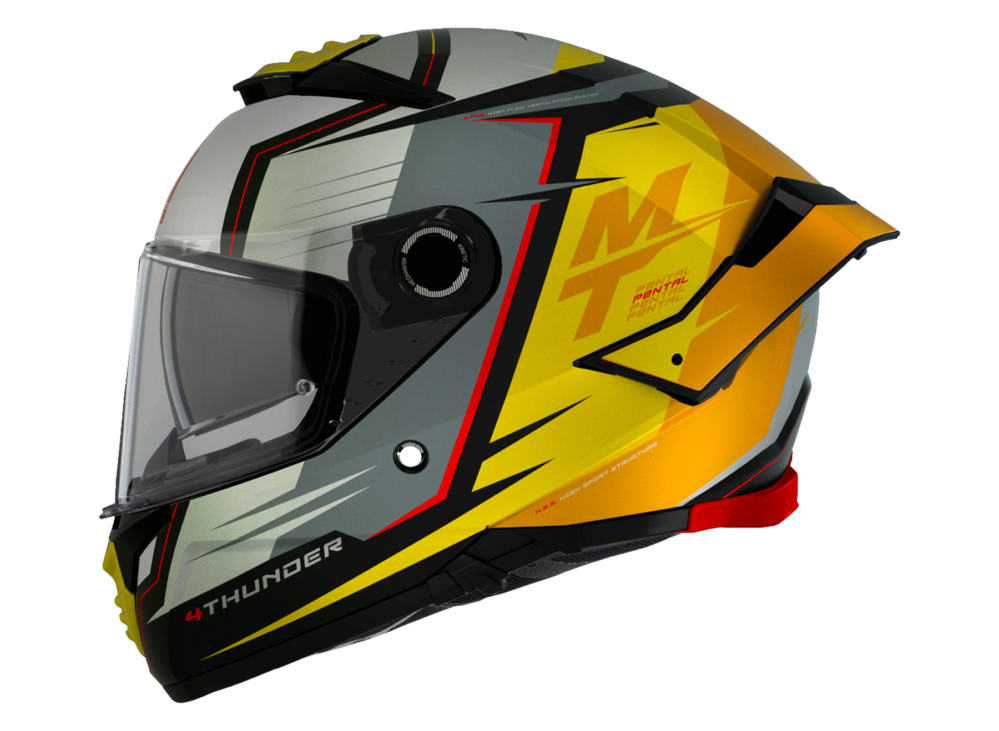 CASCO MT THUNDER 4 SV PENTAL B3 AMARILLO BRILLO - Imagen 2