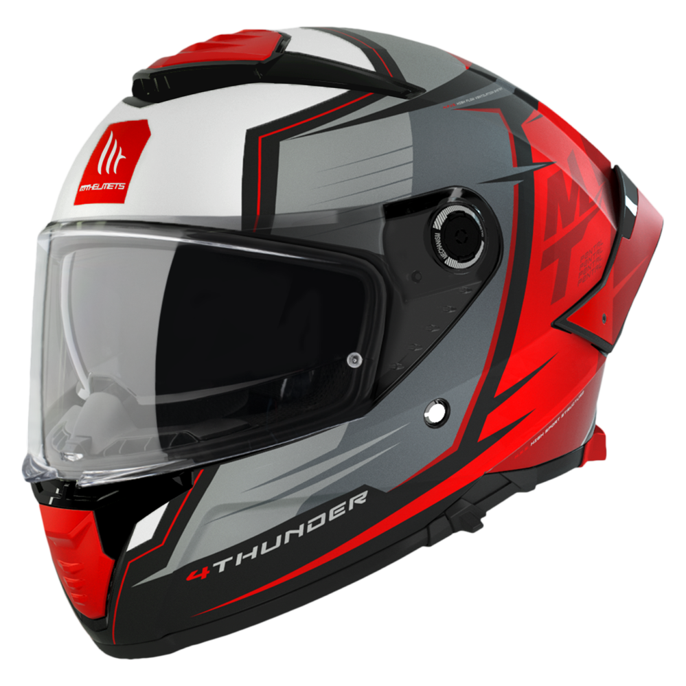 CASCO MT THUNDER 4 SV PENTAL B5 ROJO BRILLO