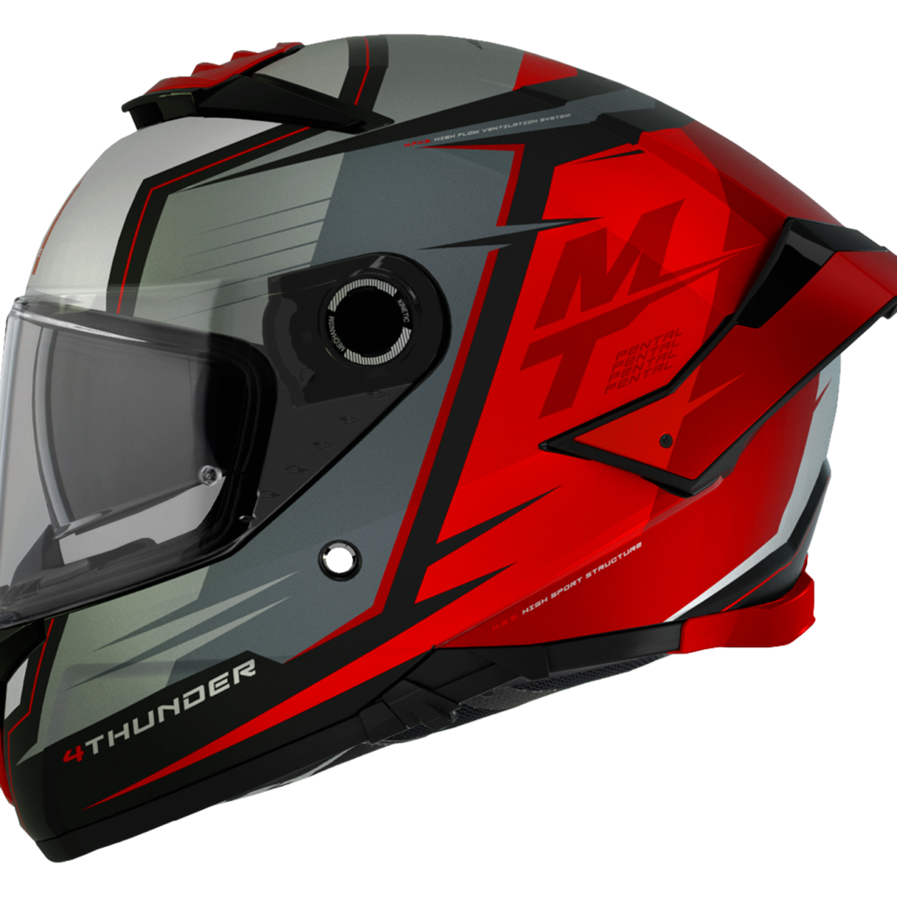 CASCO MT THUNDER 4 SV PENTAL B5 ROJO BRILLO