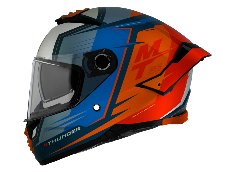 CASCO MT THUNDER 4 SV PENTAL B4 NARANJA BRILLO - Imagen 2