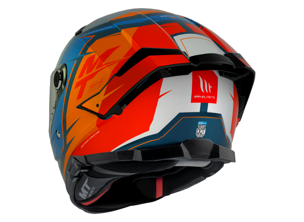 CASCO MT THUNDER 4 SV PENTAL B4 NARANJA BRILLO - Imagen 4