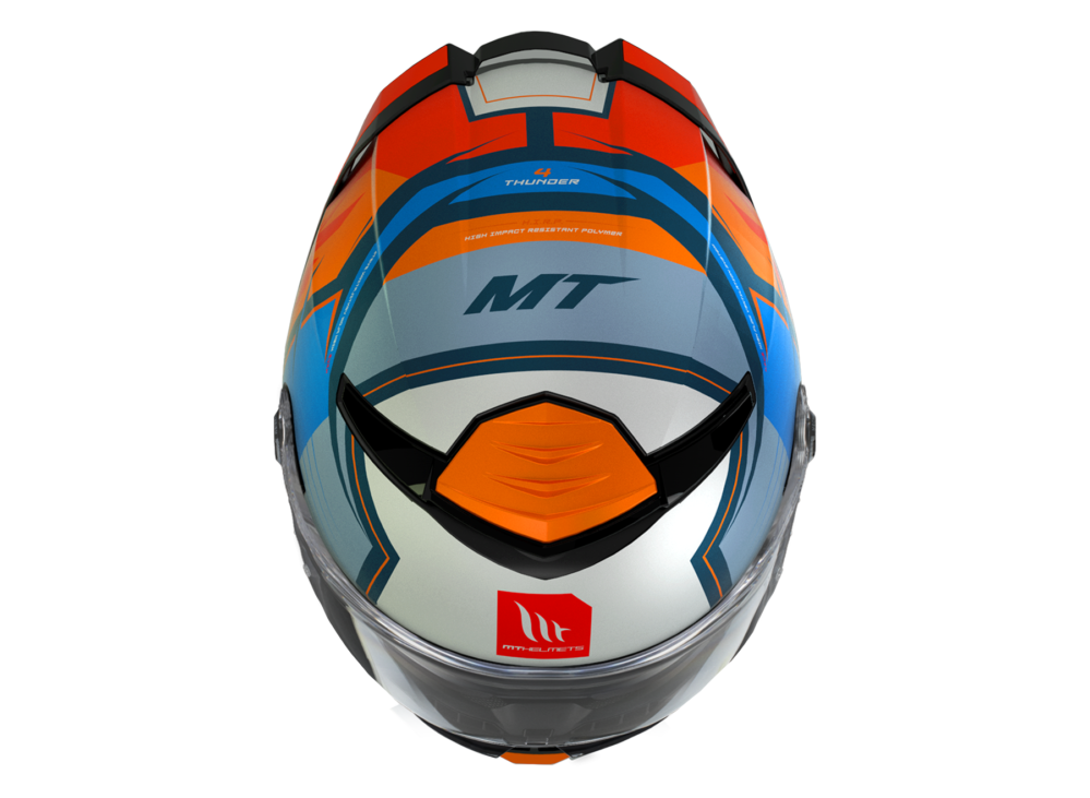 CASCO MT THUNDER 4 SV PENTAL B4 NARANJA BRILLO - Imagen 3