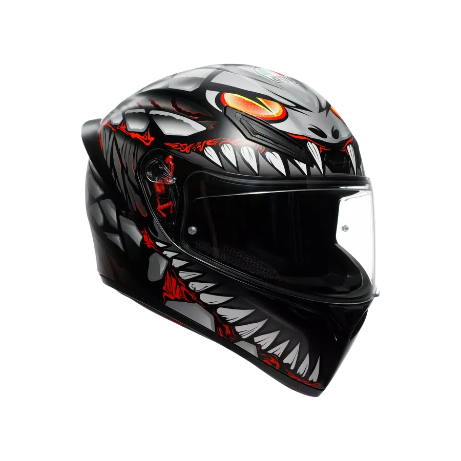 CASCO AGV K1 S LYZARD MATT BLACK/GREY/RED
