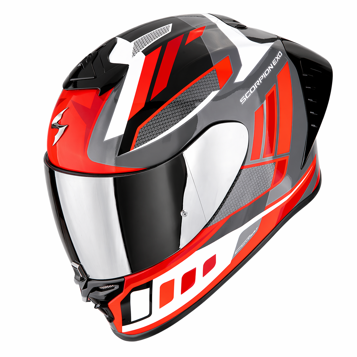 CASCO SCORPION EXO R1 EVO II AIR VITAL GRIS BLANCO ROJO