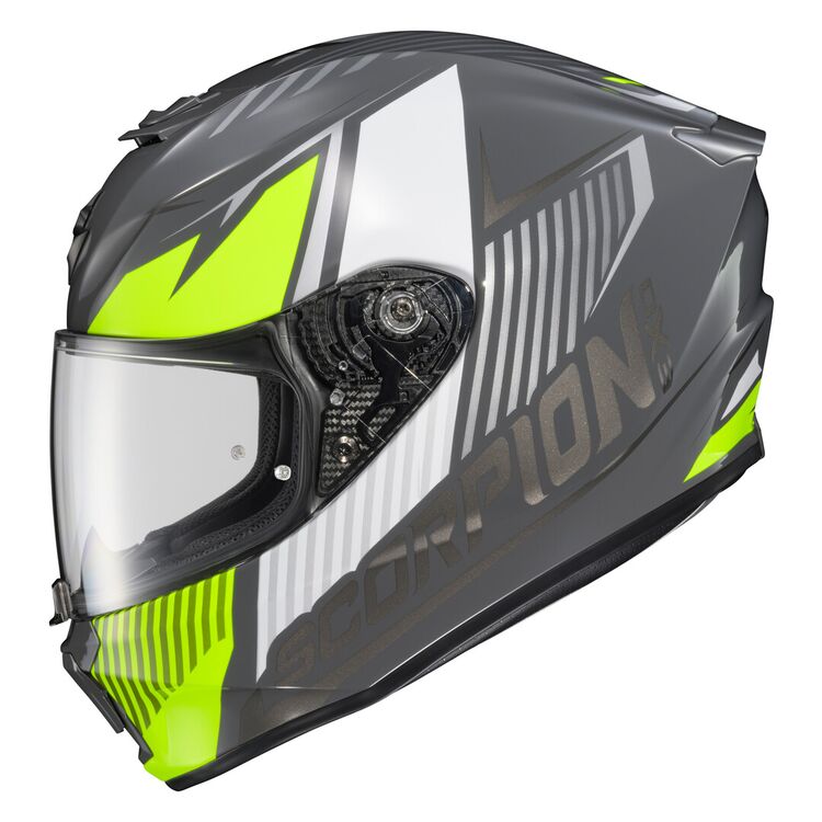 CASCO SCORPION EXO R330 HAWKER GRIS AMARILLO BLANCO