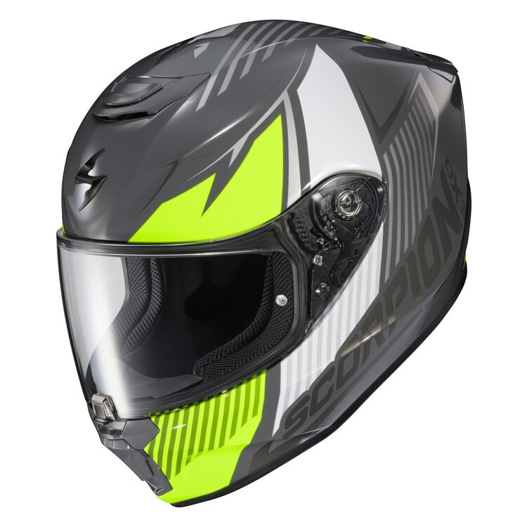 CASCO SCORPION EXO R330 HAWKER GRIS AMARILLO BLANCO