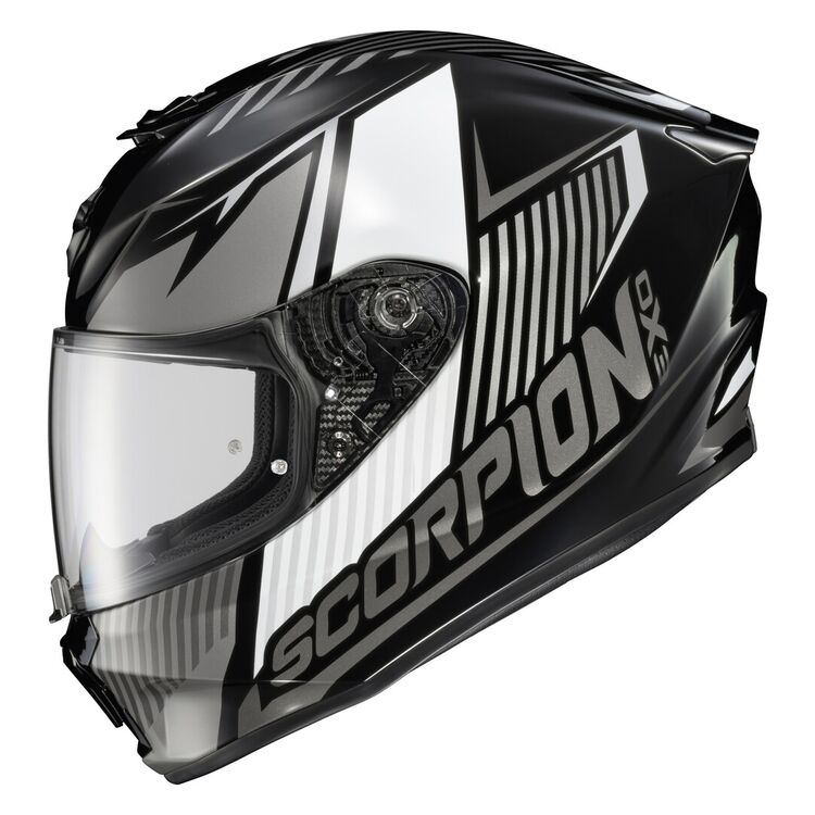 CASCO SCORPION EXO R330 HAWKER NEGRO BLANCO GRIS