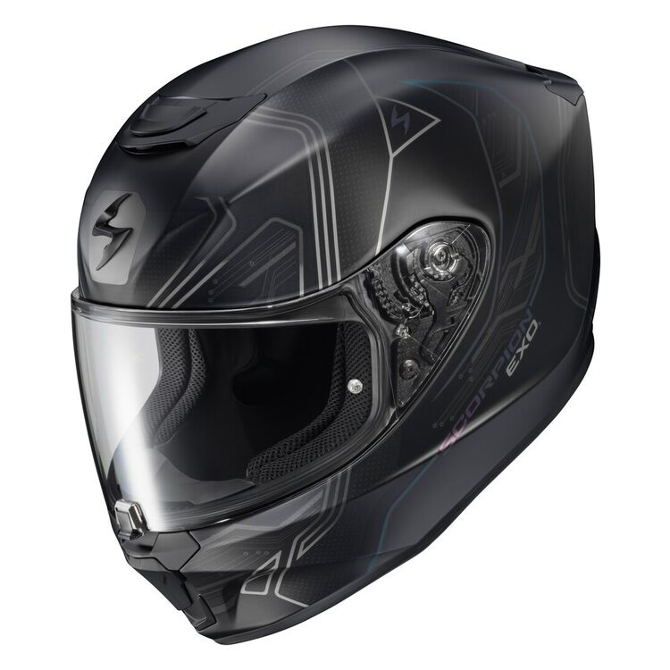 CASCO SCORPION EXO R330 BENDR MATE NEGRO PURPURA